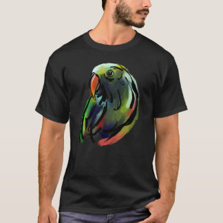 T-shirt Peinture à l'aquarelle Eclectus de perroqu