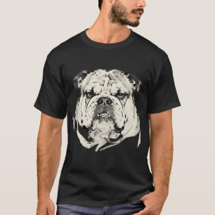 T-shirt Peinture à l'encre de Bouledogue de près