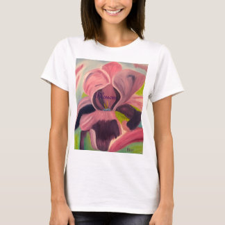 T-shirt peinture à l'huile de fleur pour encourage