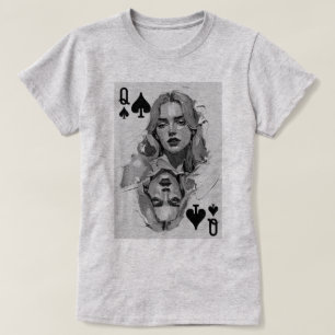 T-shirt Peinture à l'huile de la Reine de Pique