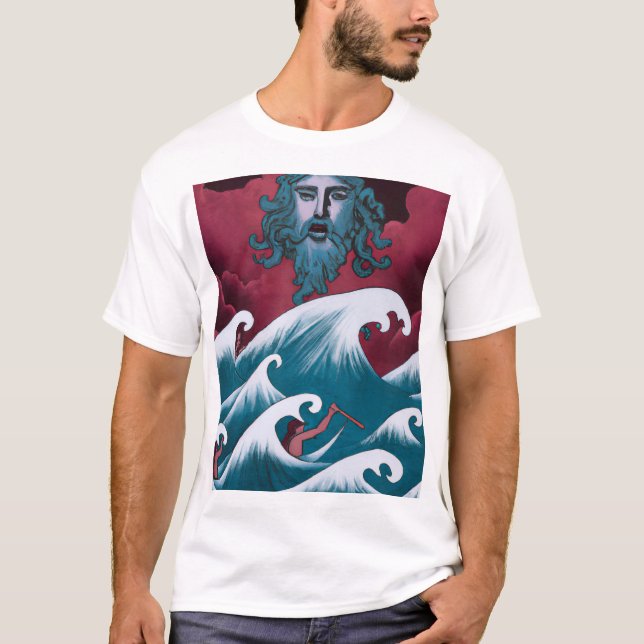 T-shirt Peinture à l'huile de Neptune Crimson (Devant)