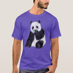 T-shirt Peinture à l'ours de Panda assis branché Premium