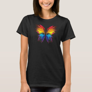 T-shirt Peinture à papillon colorée