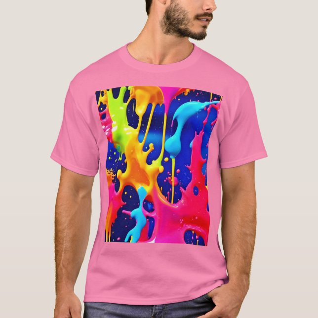 T-shirt Peinture à séchage colorée (Devant)