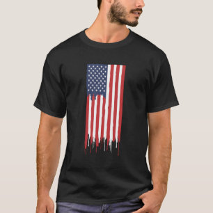 T-shirt Peinture à séchage du drapeau américain