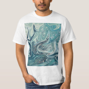 T-shirt Peinture Abstraite de la mer Bleue