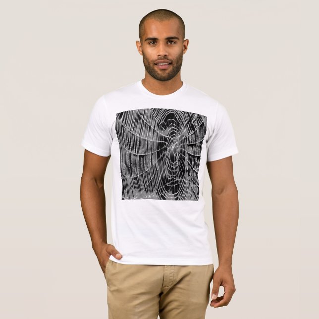 T-shirt Peinture Abstraite D'Une Cobweb Blanc Gris Sur Noi (Devant entier)