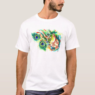 T-shirt Peinture abstraite faite main de seigneur Krishna