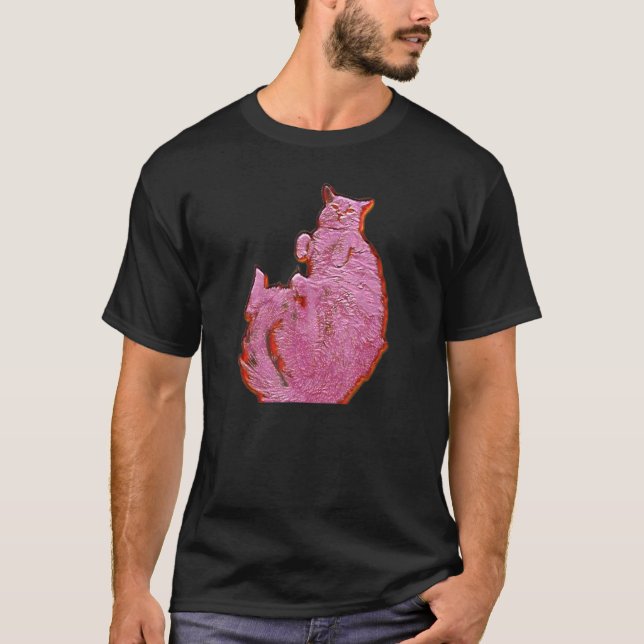 T-shirt Peinture Abstraite Numérique D'un Chat 11 (Devant)