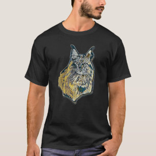 T-shirt Peinture Abstraite Numérique D'un Chat 11
