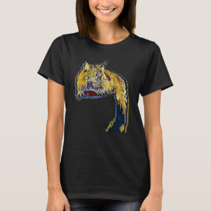T-shirt Peinture Abstraite Numérique D'un Chat 18