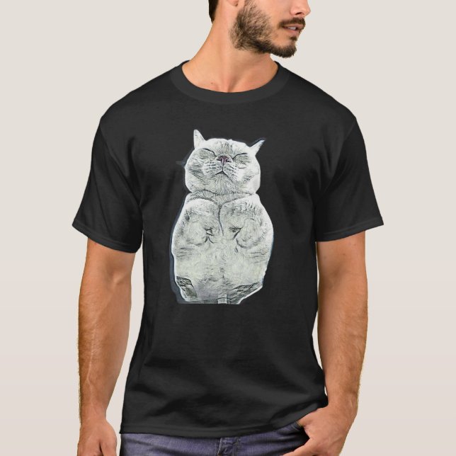T-shirt Peinture Abstraite Numérique D'un Chat 20 (Devant)