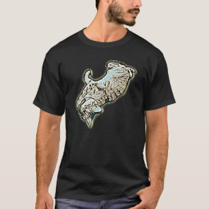 T-shirt Peinture Abstraite Numérique D'un Chat 23