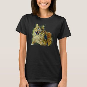 T-shirt Peinture Abstraite Numérique D'un Chat 25