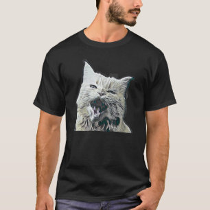 T-shirt Peinture Abstraite Numérique D'un Chat 27