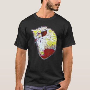 T-shirt Peinture Abstraite Numérique D'un Chat 29