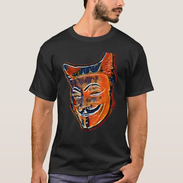 T-shirt Peinture Abstraite Numérique D'un Chat 3 (Devant)