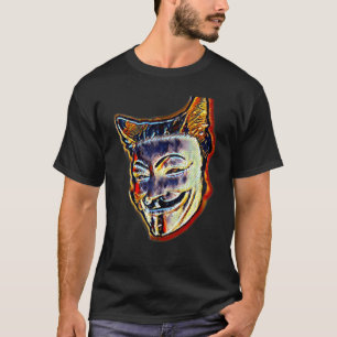 T-shirt Peinture Abstraite Numérique D'un Chat 32