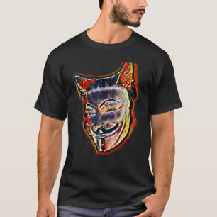T-shirt Peinture Abstraite Numérique D'un Chat 34