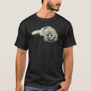 T-shirt Peinture Abstraite Numérique D'un Chat 36