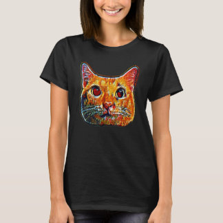 T-shirt Peinture Abstraite Numérique D'un Chat 36