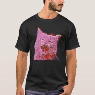 T-shirt Peinture Abstraite Numérique D'un Chat 4