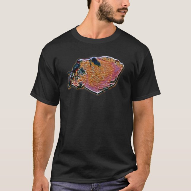 T-shirt Peinture Abstraite Numérique D'un Chat 40 (Devant)