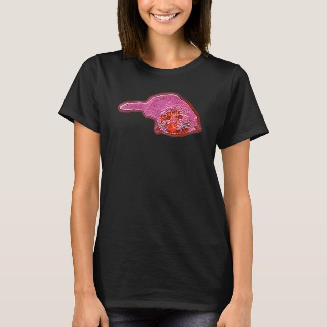 T-shirt Peinture Abstraite Numérique D'un Chat 48 (Devant)