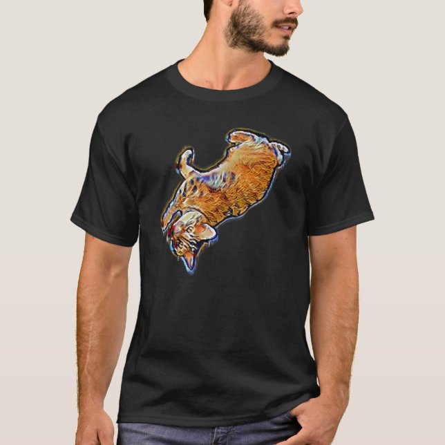 T-shirt Peinture Abstraite Numérique D'un Chat 50 (Devant)