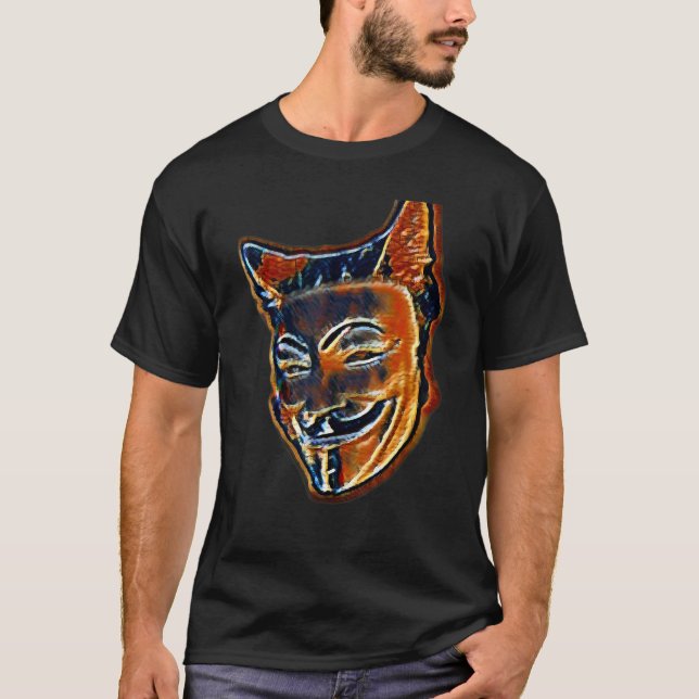 T-shirt Peinture Abstraite Numérique D'un Chat 51 (Devant)