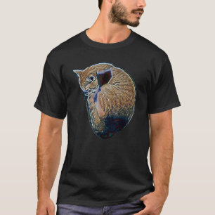 T-shirt Peinture Abstraite Numérique D'un Chat 55