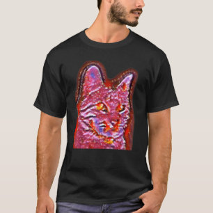 T-shirt Peinture Abstraite Numérique D'un Chat 59