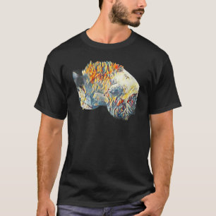 T-shirt Peinture Abstraite Numérique D'un Chat 65