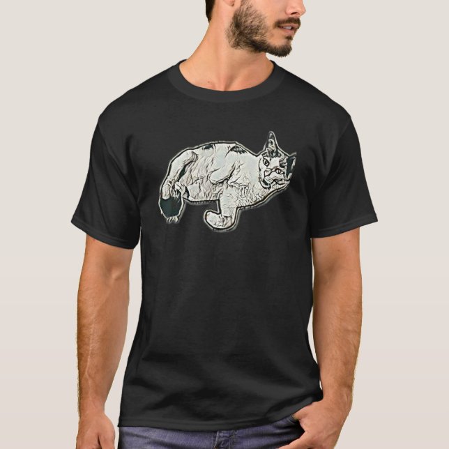 T-shirt Peinture Abstraite Numérique D'un Chat 67 (Devant)