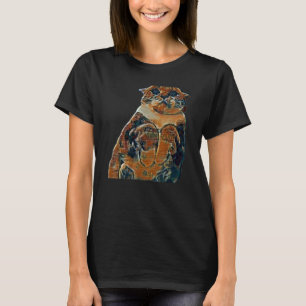 T-shirt Peinture Abstraite Numérique D'un Chat 74