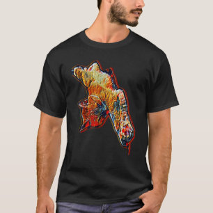 T-shirt Peinture Abstraite Numérique D'un Chat 79