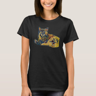 T-shirt Peinture Abstraite Numérique D'un Chat 9