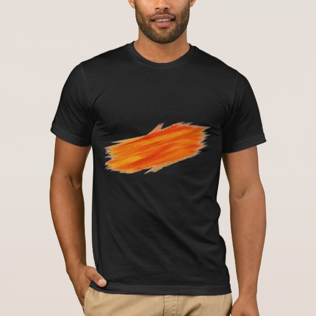 T-shirt Peinture Abstraite | Orange Rétro (Devant)