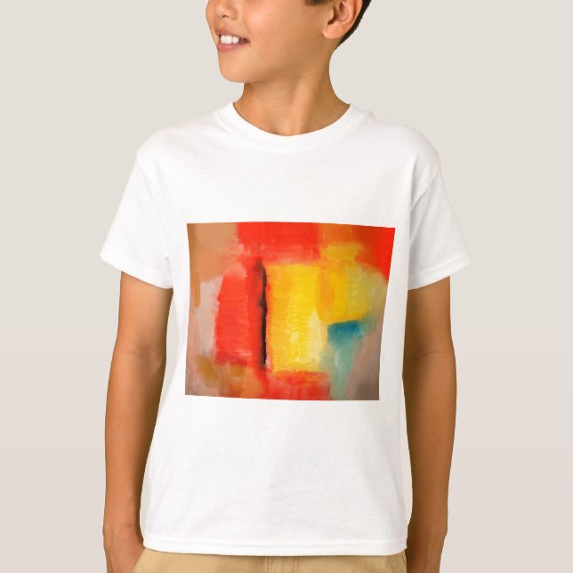 T-shirt Peinture Abstraite rouge moderne (Devant)