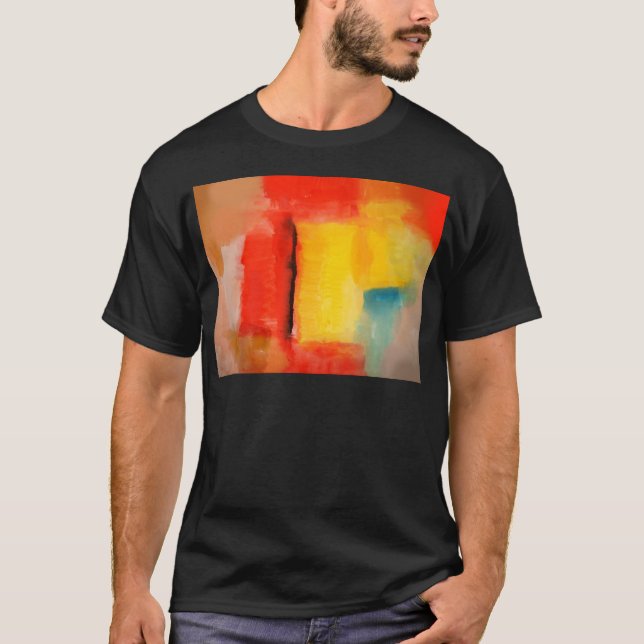 T-shirt Peinture Abstraite rouge moderne (Devant)