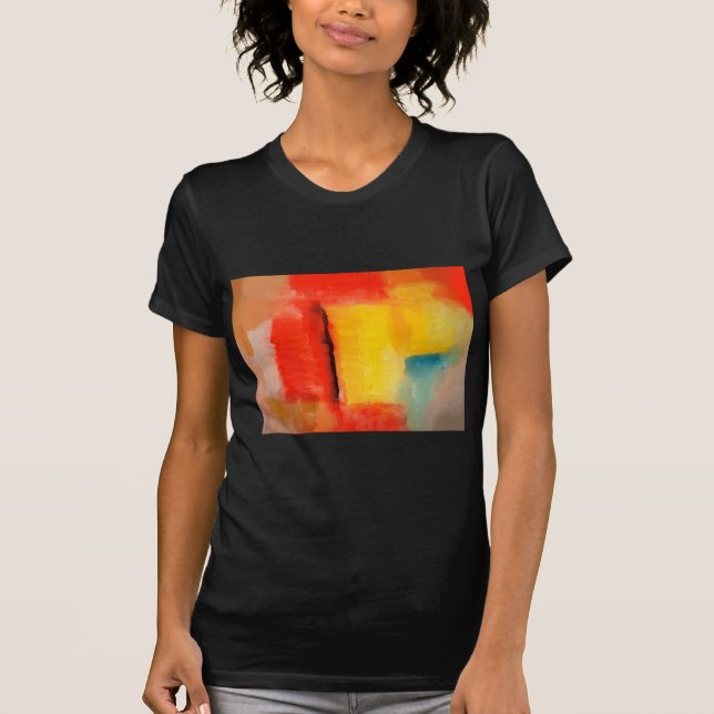 T-shirt Peinture Abstraite rouge moderne (Devant)