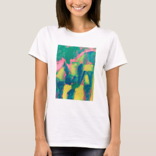 T-shirt Peinture Abstraite verte et rose Art Abstrait Abst