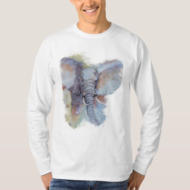 T-shirt Peinture acrylique Art éléphant (Devant)
