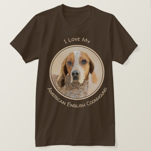 T-shirt Peinture américaine anglaise sur pilon - Chien Art (Design devant)