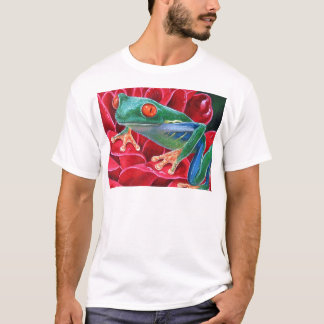 T-shirt Peinture animale d'art de grenouille verte - multi