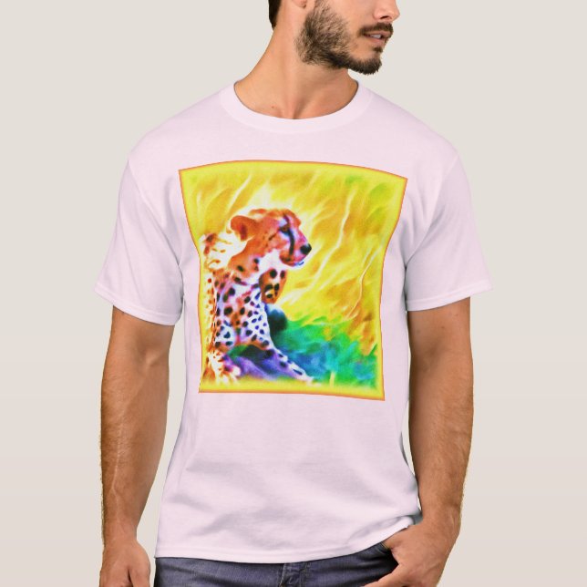 T-shirt Peinture animale puissante de Cheetah. Commandez d (Devant)