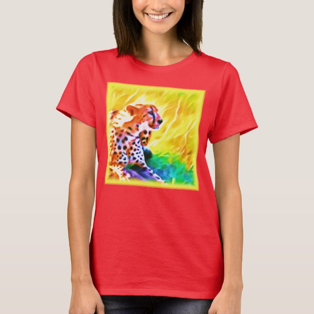 T-shirt Peinture animale puissante de Cheetah. Commandez d (Devant)