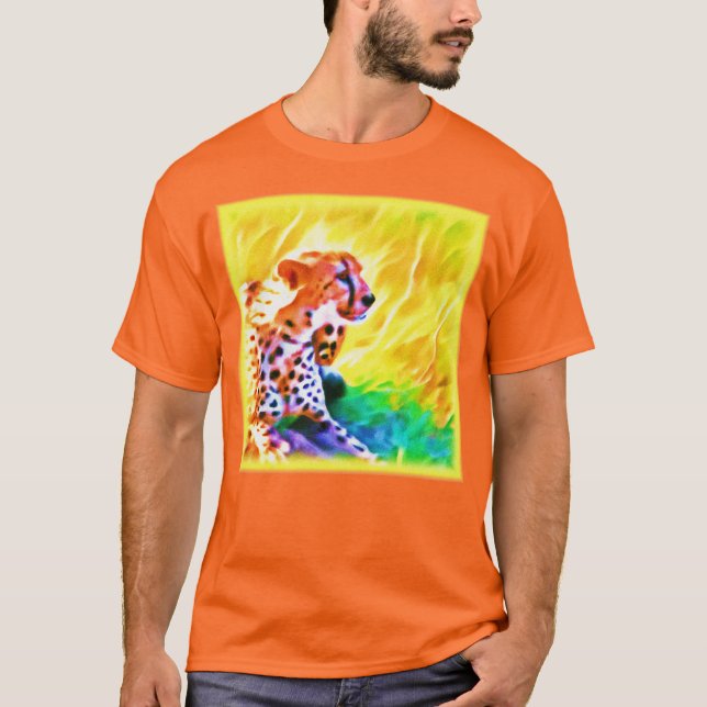 T-shirt Peinture animale puissante de Cheetah. Commandez d (Devant)