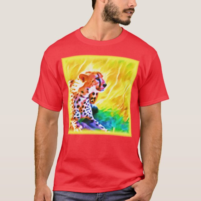 T-shirt Peinture animale puissante de Cheetah. Commandez d (Devant)