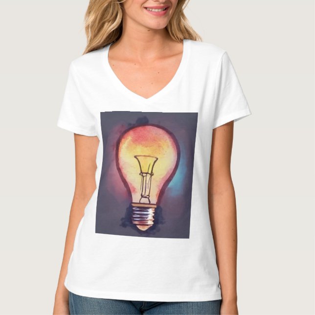 T-shirt Peinture aquarelle d'ampoule, Ampoule (Devant)
